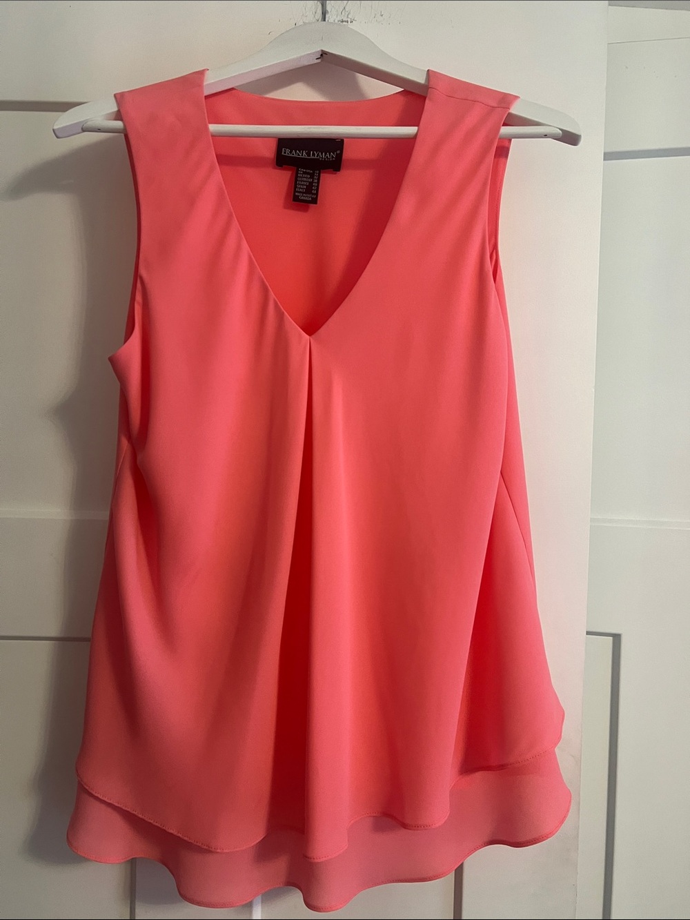 Frank Lyman Design Coral Pink V-Neck Sleeveless Camisole